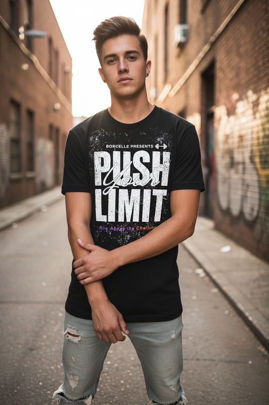 Black T-shirt with Push Your Limit Design