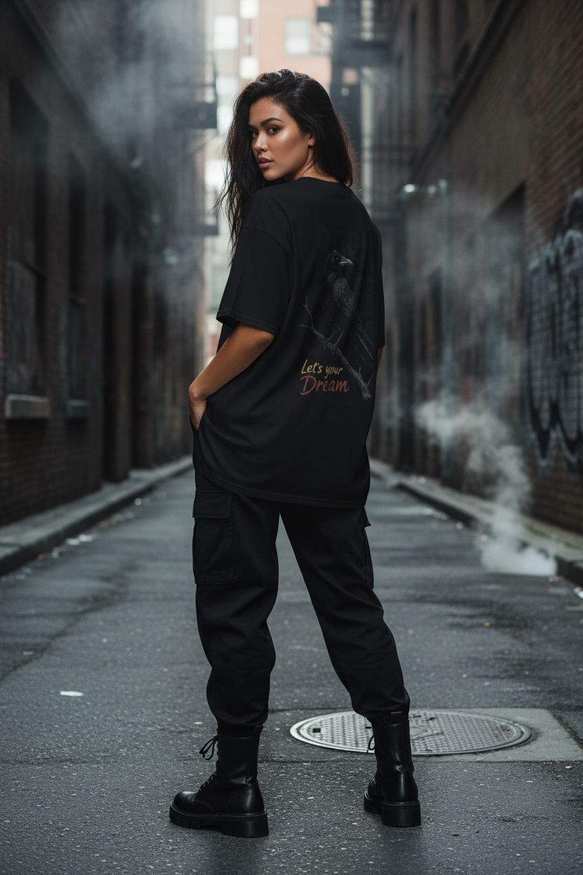 Born Freedom Black Tee Model Mockup