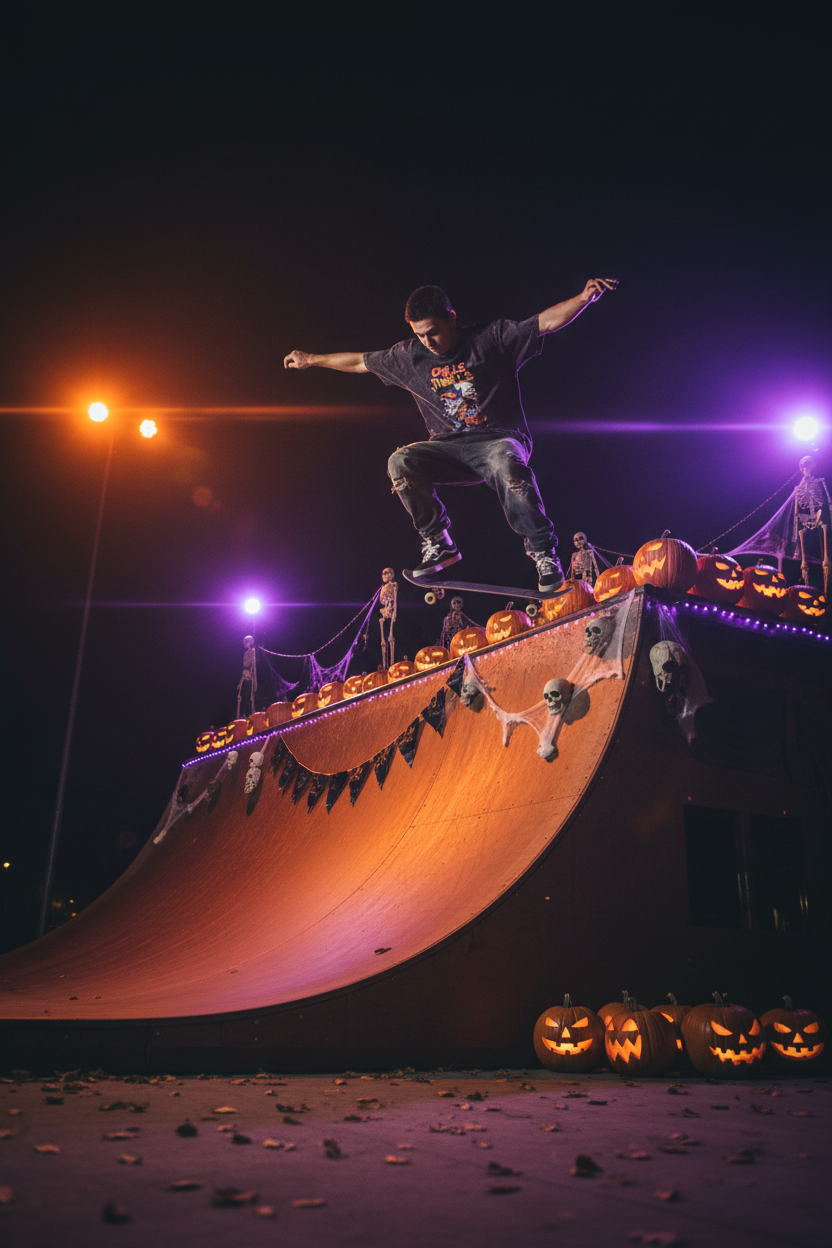Charcoal tee skate action