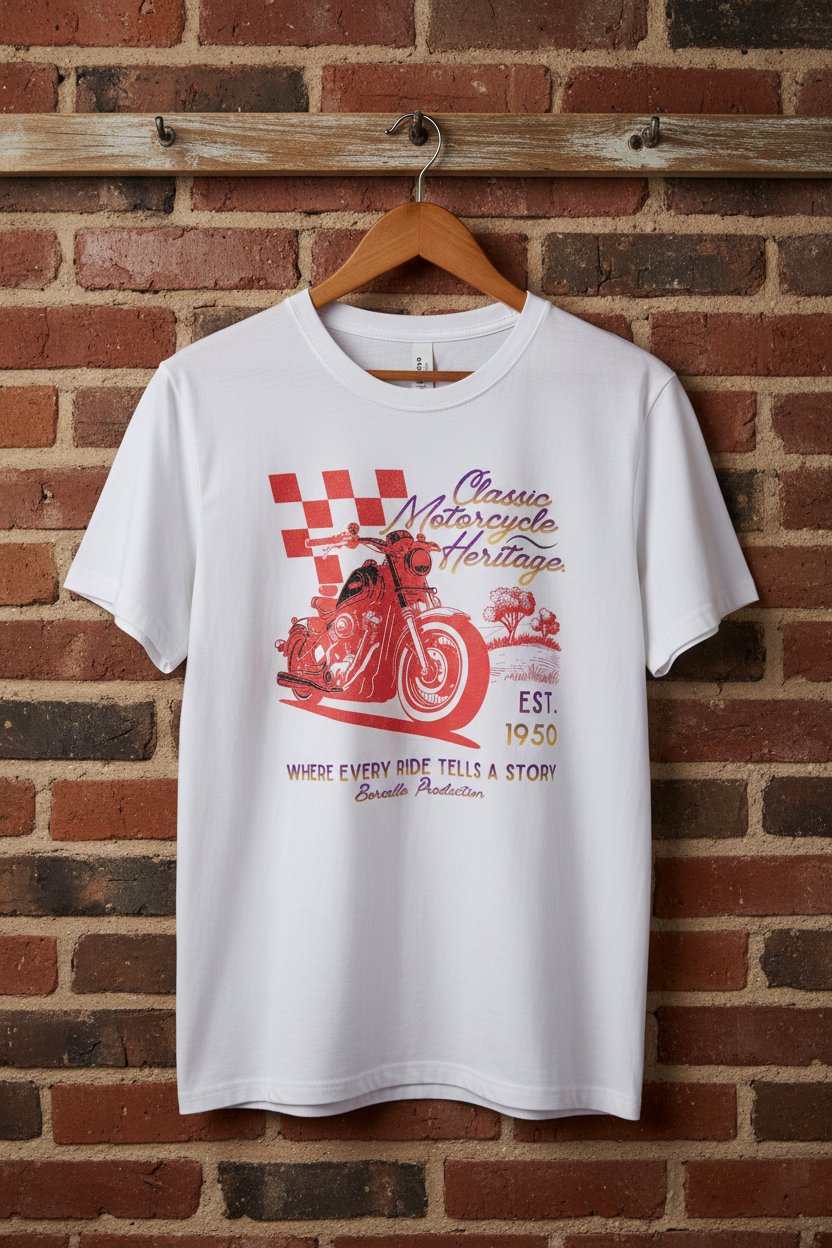 Classic Motorcycle White T-shirt Hanger