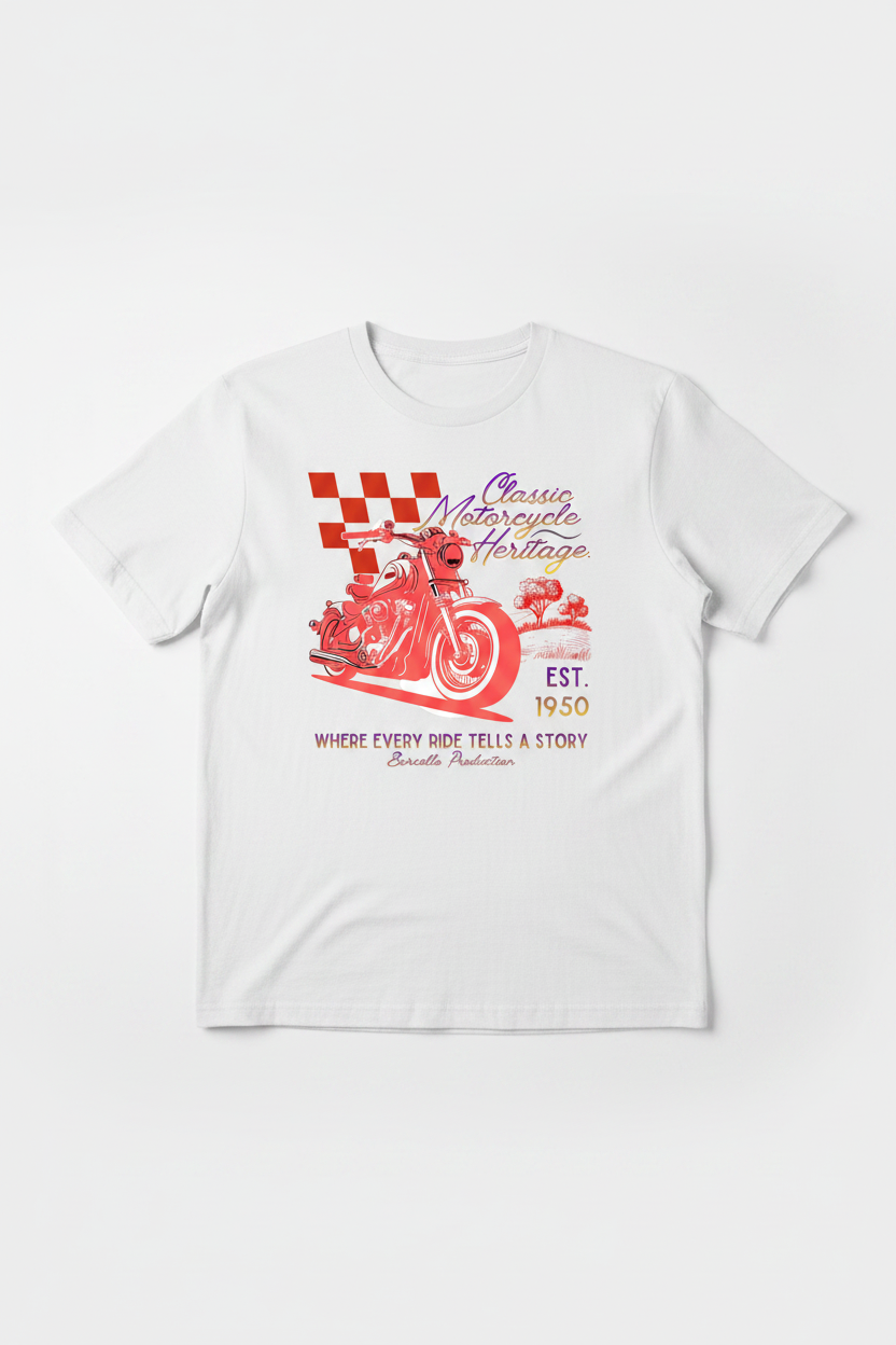 Classic Motorcycle White T-shirt