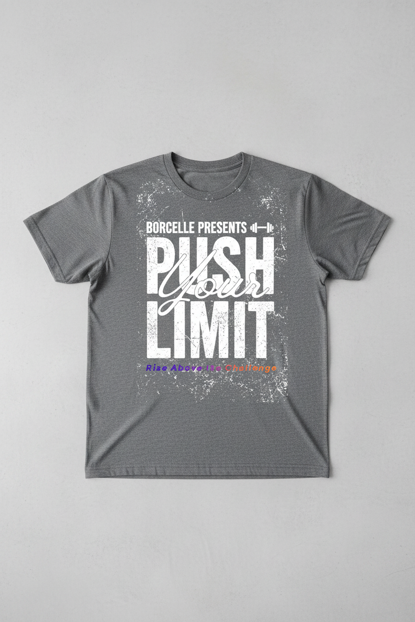 Grey T-shirt with Push Your Limit Design