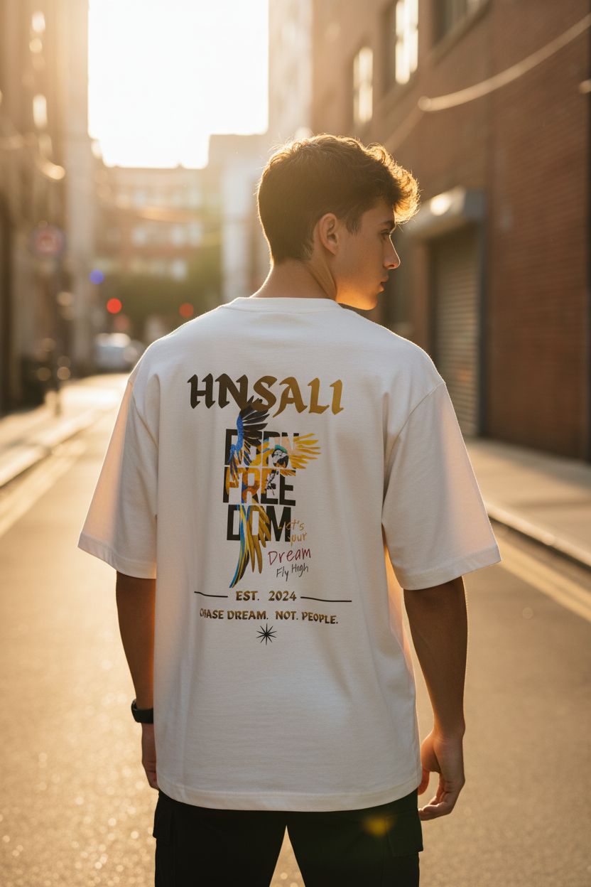 HNSALI Cream Tee Back Model
