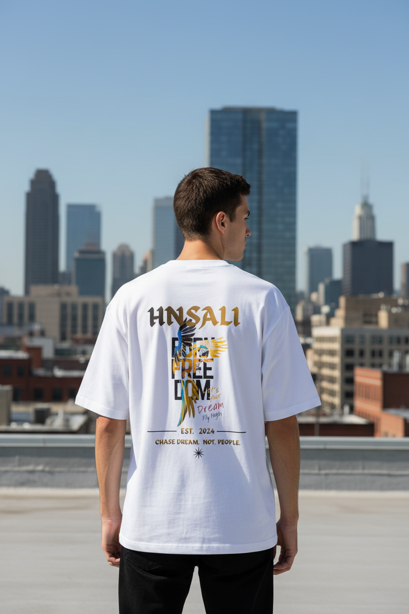 HNSALI White Tee Back Model