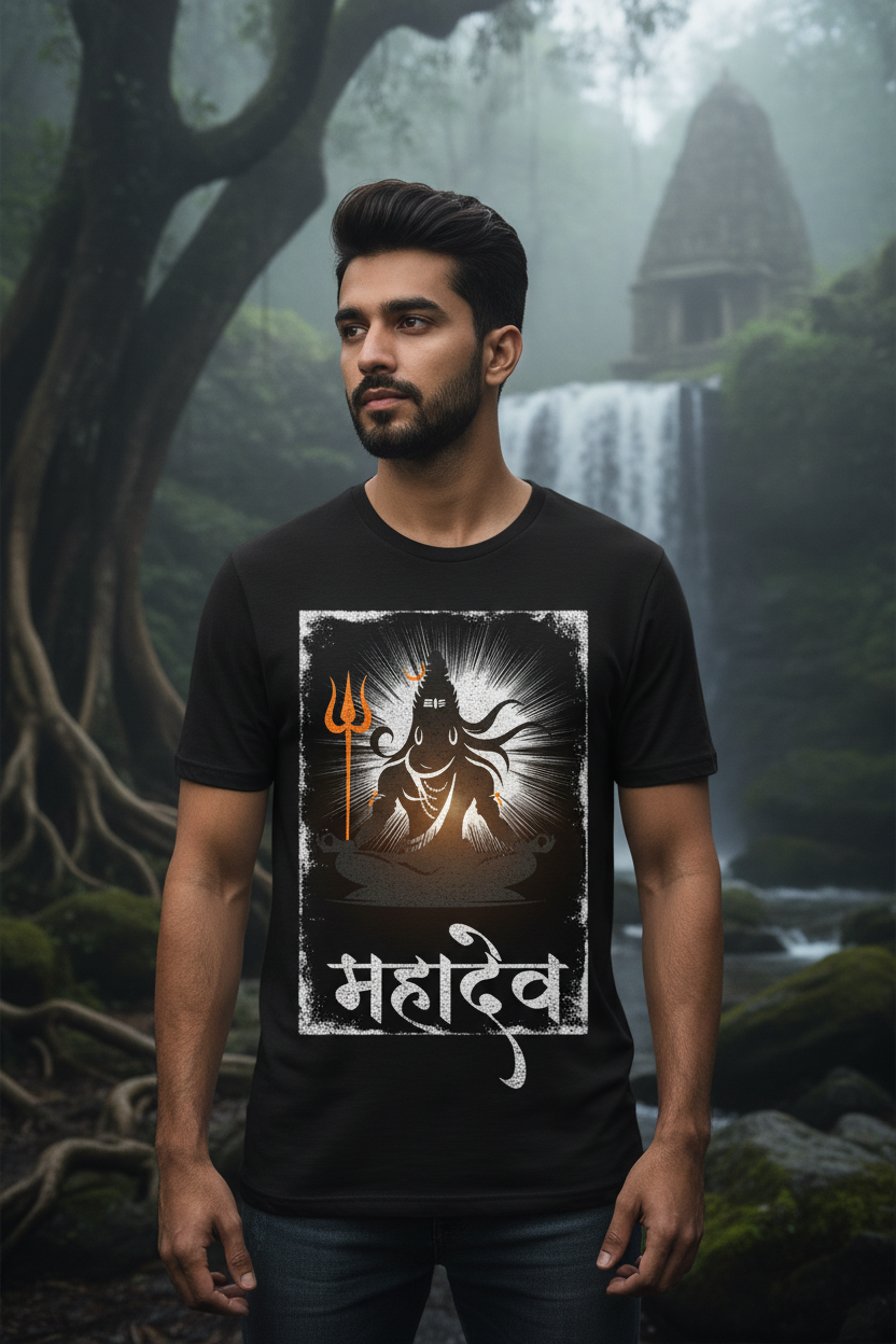 Mahadev Men Black T-shirt