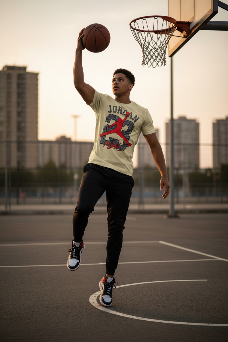 Male model basketball court