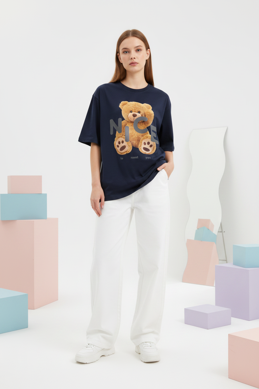 Navy tee studio female