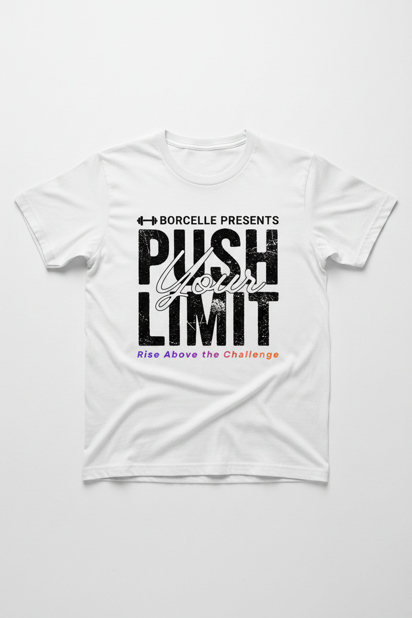 White T-shirt with Push Your Limit Design